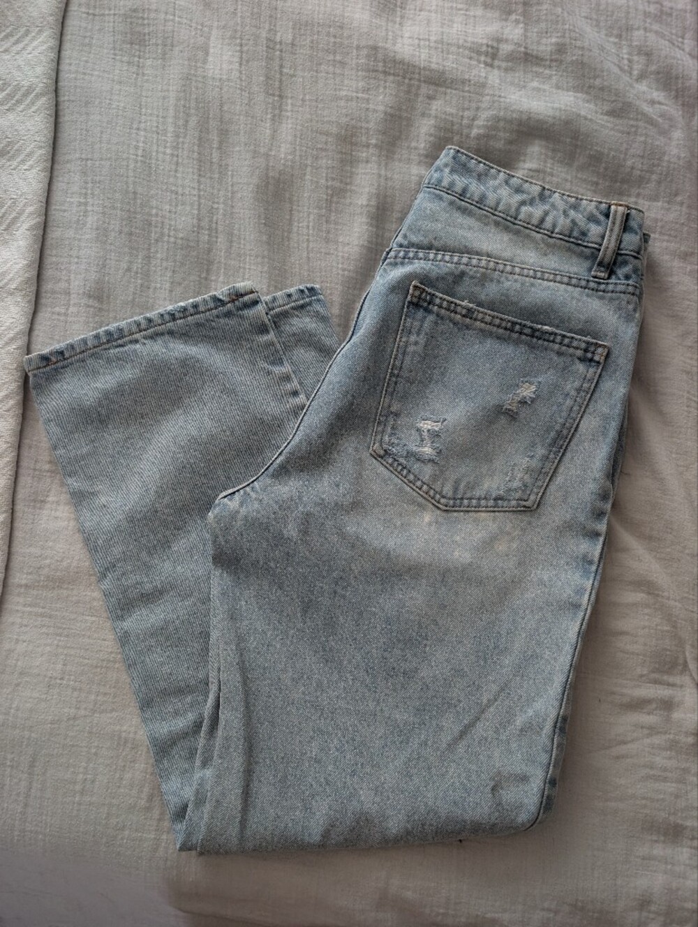 Light Blue Distressed Cropped Women’s Jeans - Picture 2 of 3